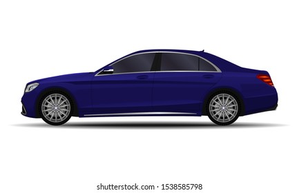 realistic car. sedan. side view.