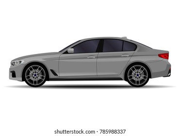 realistic car. sedan. side view.