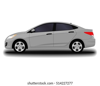 realistic car. small sedan.