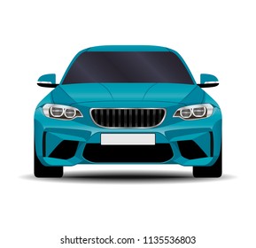 realistic car. sport coupe. front view.