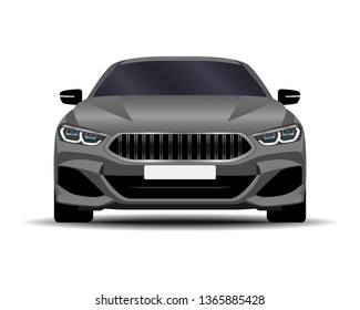 realistic car. sport coupe. front view.