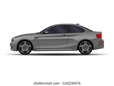 realistic car. sport coupe. side view.