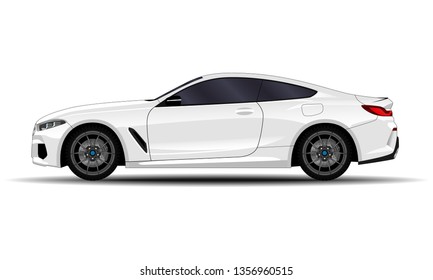 realistic car. sport coupe. side view. 