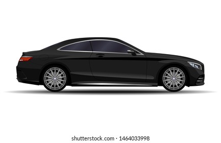 realistic car. sport coupe. side view.