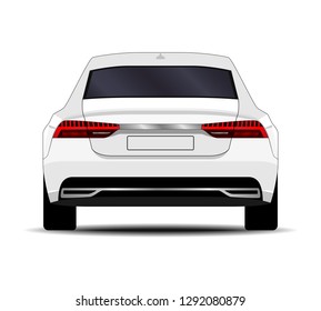 realistic car. sport sedan. back view.