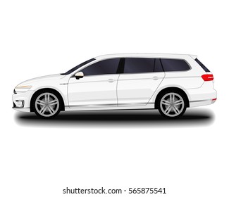 Realistic Car. Station Wagon.