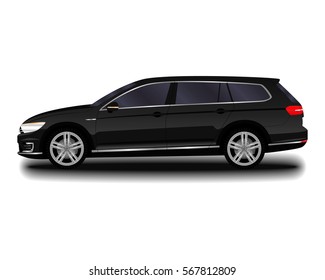 realistic car. Station wagon.
