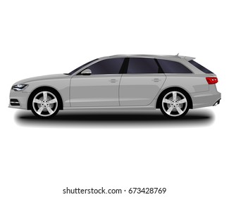 realistic car. Station wagon.