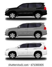 realistic car. SUV. set 