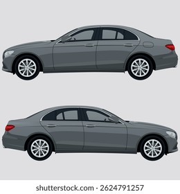 Realistic car vector illustration with multiple color two side 