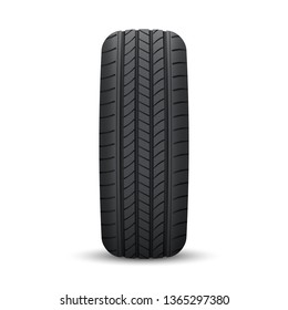 Realistic car wheel tyre isolated vector illustration