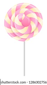 Realistic caramel on a stick  isolated on white background