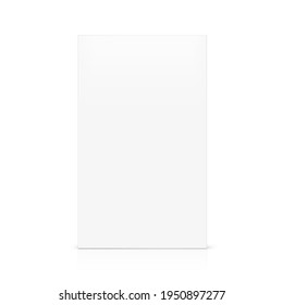 Realistic cardboard box mockup. Front view. Vector illustration isolated on white background. Can be use for food, medicine, cosmetic and etc. Ready for your design. EPS10.	