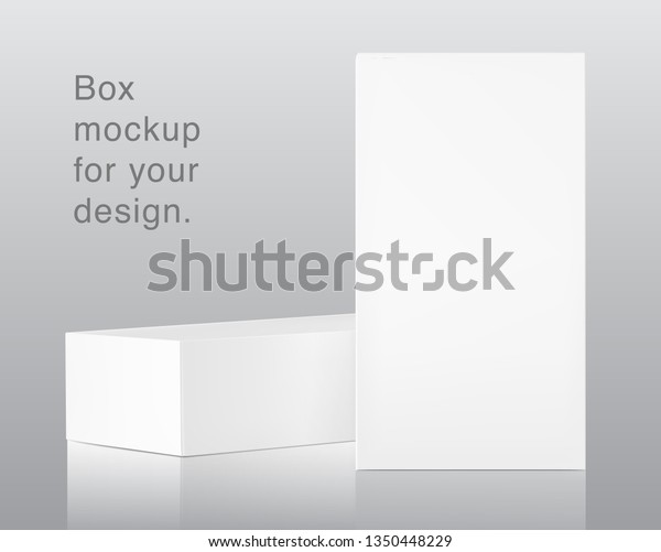 Realistic Cardboard Box Mockup Front View Stock Vector Royalty Free 1350448229
