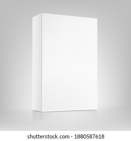 Realistic cardboard box mockup. Perspective view. Vector illustration. Can be use for food, medicine, cosmetic and etc. Ready for your design. EPS10.	