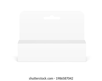 Realistic cardboard box mockup. Perspective view. Vector illustration isolated on white background. Can be use for food, medicine, cosmetic and etc. Ready for your design. EPS10.	