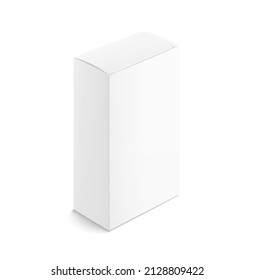 Realistic cardboard box mockup. Perspective view. Vector illustration isolated on white background. Can be use for food, medicine, cosmetic and etc. Ready for your design. EPS10.	