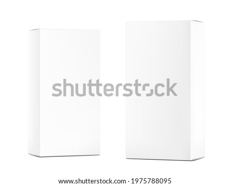 Realistic cardboard box mockup. Perspective view. Vector illustration isolated on white background. Can be use for food, medicine, cosmetic and etc. Ready for your design. EPS10.	