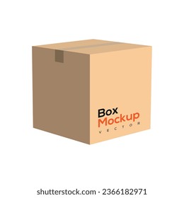 Realistic cardboard box mockup. Vector carton packaging box image isolated on white background.