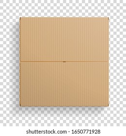 Realistic cardboard box, opened top view