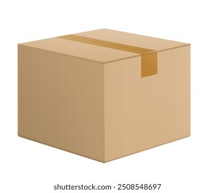 Realistic cardboard box, opened top view