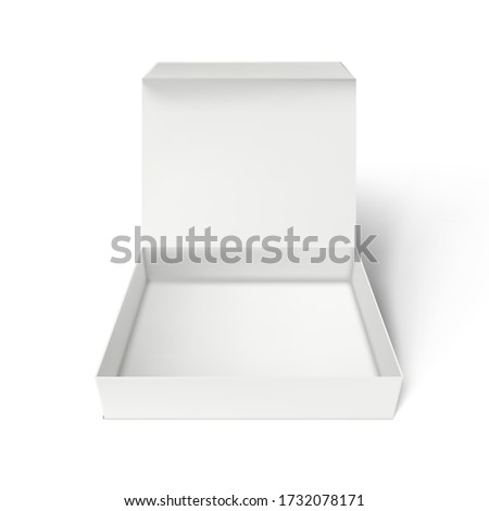 Realistic Cardboard Open Gift Box On White Background. EPS10 Vector