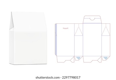 Realistic cardboard packaging box mockup with two projection. Vector illustration isolated on white background. Can be use for medicine, food, cosmetic and other. Ready for your presentation. EPS10.	