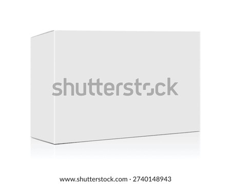 Realistic Cardboard Packaging Box Mockup. Blank Thin Paper Product Box 3D Vector Template Isolated on White Background for Medicine, Food and Cosmetic Branding Presentation