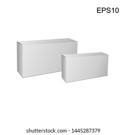 	
Realistic cardboard packaging boxes mockup. Vector illustration isolated on white background.