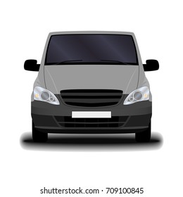 realistic cargo van. front view.