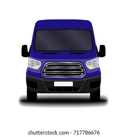 realistic cargo van. front view.