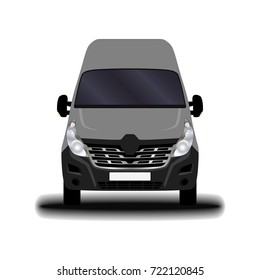 realistic cargo van. front view.