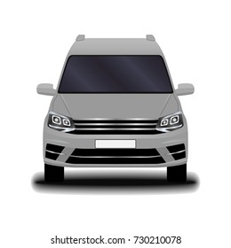 realistic cargo van. front view.