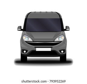 realistic cargo van. front view.