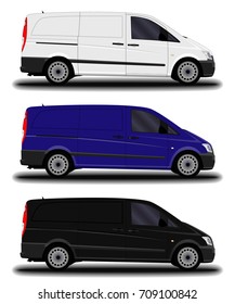 realistic cargo van. set.