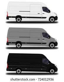 realistic cargo van. set.