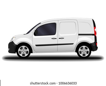 realistic cargo van. side view