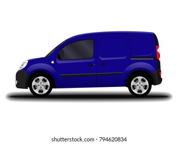 realistic cargo van. side view