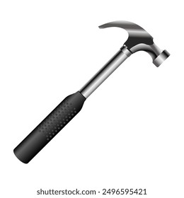 realistic carpentry hammer , 3d , isolated - vector illustration