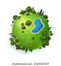 Realistic cartoon 3d earth globe isolated on white background. Ecology, save the planet, earth day concept design for banner, poster, greeting card. Vector illustration