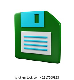 realistic cartoon diskette safe file icon 3d render design