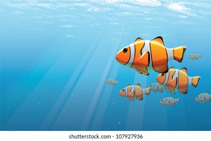 Realistic Cartoon Illustration School Clown Fish Stock Vector (Royalty ...