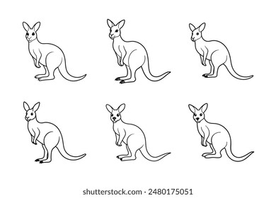 Realistic cartoon Kangaroo  Vector illustration   