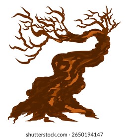 realistic cartoon style tree illustration design