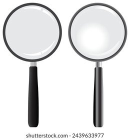 Realistic and cartoon style vector Magnifying Glass