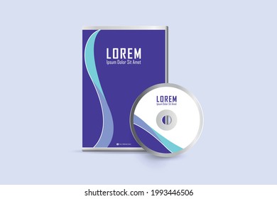 Realistic Case for DVD Or CD Disk with DVD Or CD Disk. Corporate business template for DVD envelope and case label design. Layout with modern elements and abstract background. Vector illustration