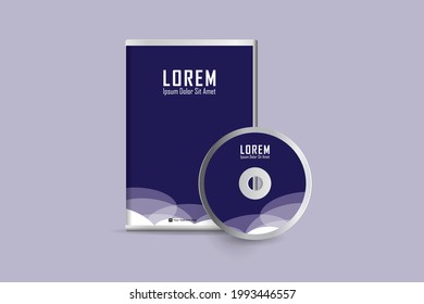 Realistic Case for DVD Or CD Disk with DVD Or CD Disk. Corporate business template for DVD envelope and case label design. Layout with modern elements and abstract background. Vector illustration