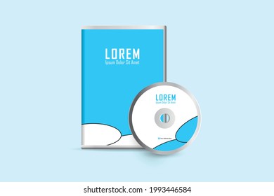 Realistic Case for DVD Or CD Disk with DVD Or CD Disk. Corporate business template for DVD envelope and case label design. Layout with modern elements and abstract background. Vector illustration