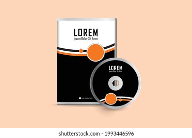 Realistic Case for DVD Or CD Disk with DVD Or CD Disk. Corporate business template for DVD envelope and case label design. Layout with modern elements and abstract background. Vector illustration