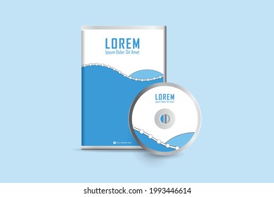 Realistic Case for DVD Or CD Disk with DVD Or CD Disk. Corporate business template for DVD envelope and case label design. Layout with modern elements and abstract background. Vector illustration